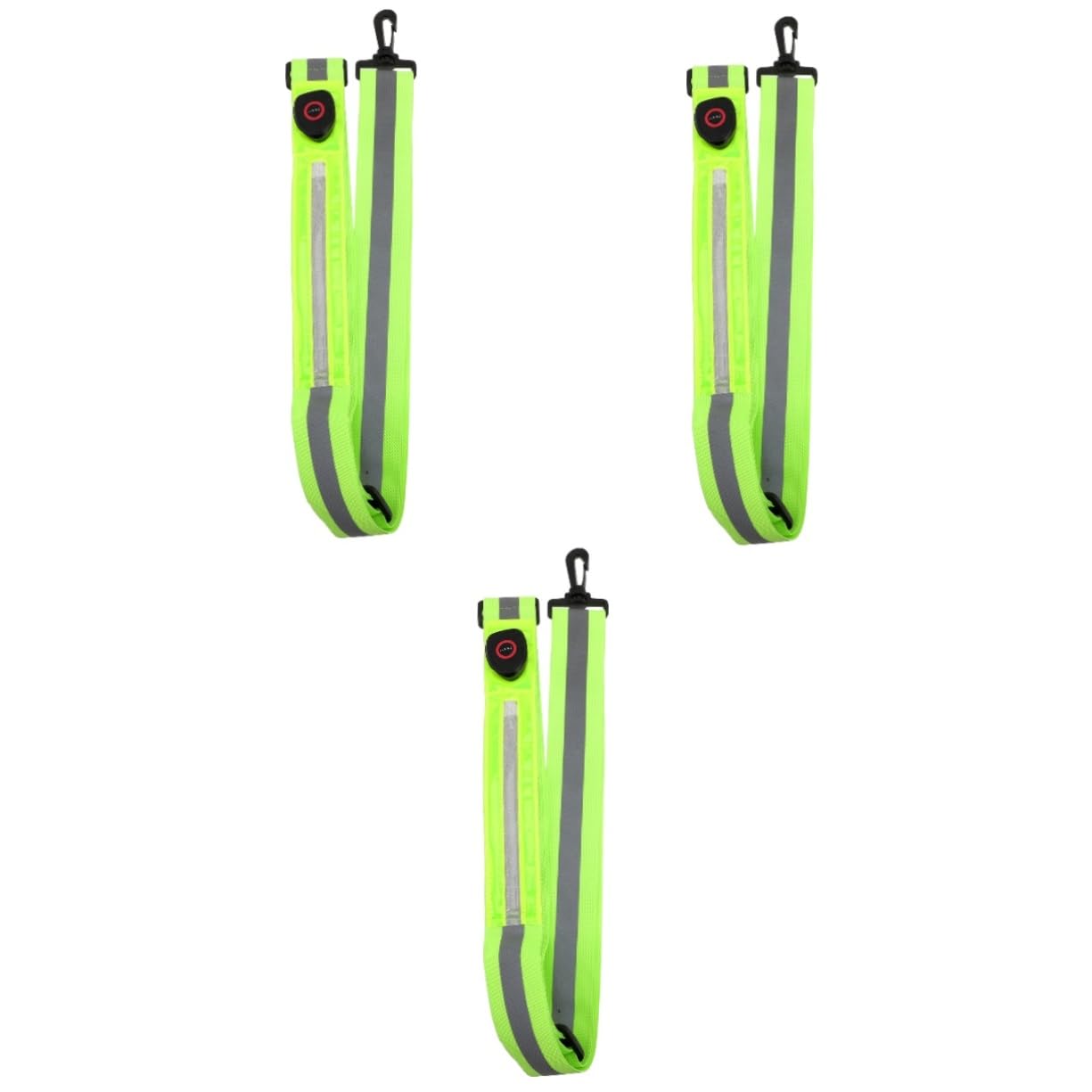 INOOMP 3pièces Bande Réfléchissante LED Ajustable avec Lumière pour Course De Nuit Sécurisé pour Cyclisme Et Randonnée Équipement De Sécurité Haute Visibilité