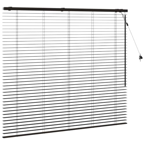 Persiana de madera marrón oscuro de 160x130 cm para proteger tu salón de la luz 4
