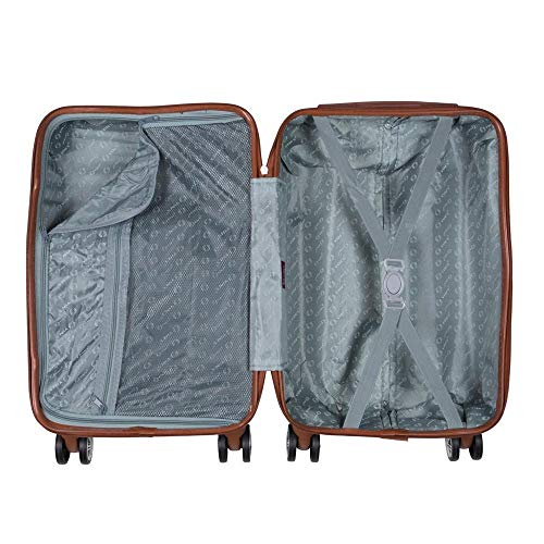 Mala de Viagem Media em Abs Yins 21068 Rodas Duplas Cadeado Integrado - Rosê