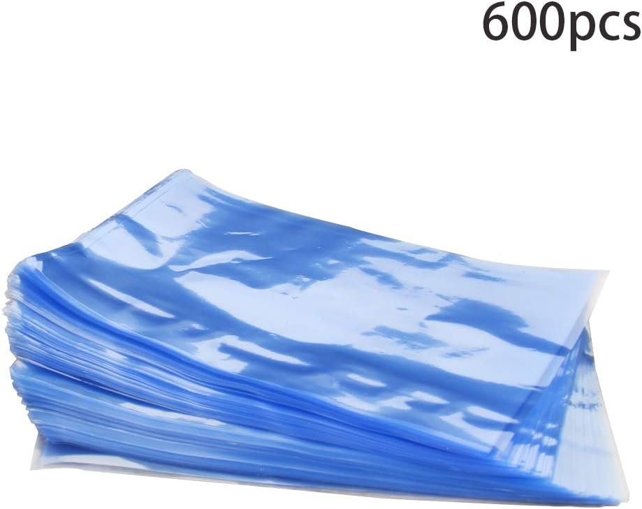 Othmro Shrink Wrap Bags, 600Pcs 3.94 * 5.9 inch Light Blue PVC Heat Shrink Wrap Packaging Bags Industrial Packaging Sealer Bags, for Packagaing Soap,Bath Bombs,Candles,Small Gifts, Homemade DIY