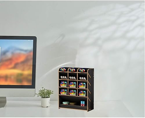 Miniatura 5 de Organizador de escritorio de madera, multifuncional, soporte para bolígrafos, caja de almacenamiento estacionario de escritorio para el hogar, la