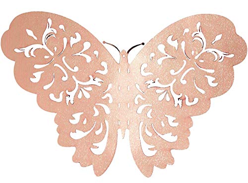 JUN-H 36 Stücke 3D Schmetterling Dekorationen Schmetterling Aufkleber DIY Wandkunst Aufkleber Schlafzimmer Baby Dekor Abziehbilder Abnehmbare Dekorative Papier Wandbilder (Rose Rot)
