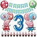 Siphus Decoration Anniversaire Garcon 3 Ans, Ballons Pepapig, Deco Anniversaire 3 Ans, Ballon Bleu Chiffre 3, Banderole Happy Birthday, Decoration Gateau pour Decoration Fete d'anniversaire Enfants