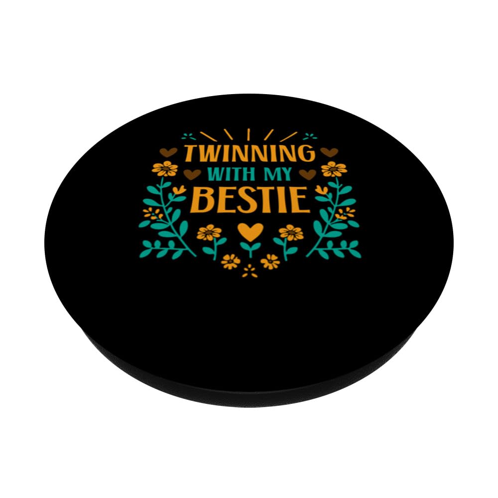 Friends Matching Spirit Week Twinning With My Bestie PopSockets Swappable PopGrip, Black - Image 2