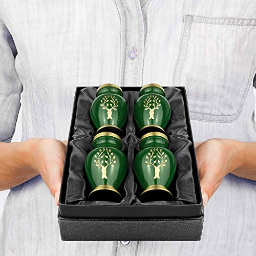 Trupoint Memorials Cremation Urns For Human Ashes - Decorative Urns, Urns For Human Ashes Female & Male, Urns For Ashes Adult Female, Funeral Urns - Dark Green, 4 Small Keepsakes #TOP1