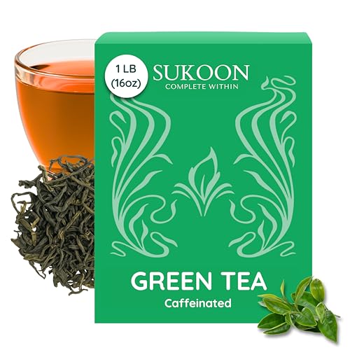 Image of Sukoon Green Tea Loose Leaf - 1 lb (16oz) - 100% Pure Organic Green Tea loose leaf from Himalaya, te verde organico & Wellness, Caffeine Tea