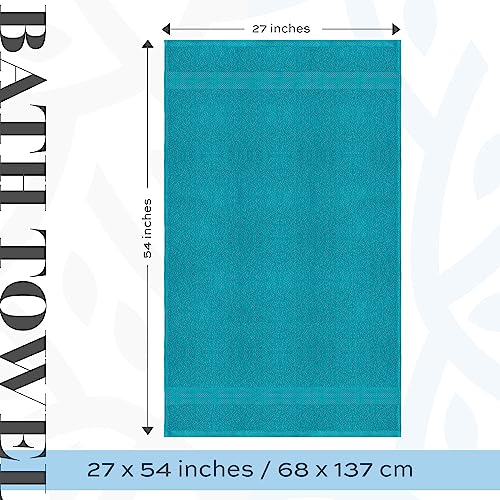 Image of White Classic Luxury Bath Towels Set of 4 Large - 700 GSM Cotton Ultra Soft Bath Towels 27x54 | Highly Absorbent and Quick Dry | Hotel Towels for Bathroom Luxury, Plush Shower Towels, Aqua