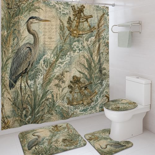 Rideau de douche imperméable Heron anti-éclaboussures bleu sarcelle