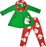 Boutique Clothing Christmas Holiday Santa Reindeer Girls Christmas Outfit Clothing Set