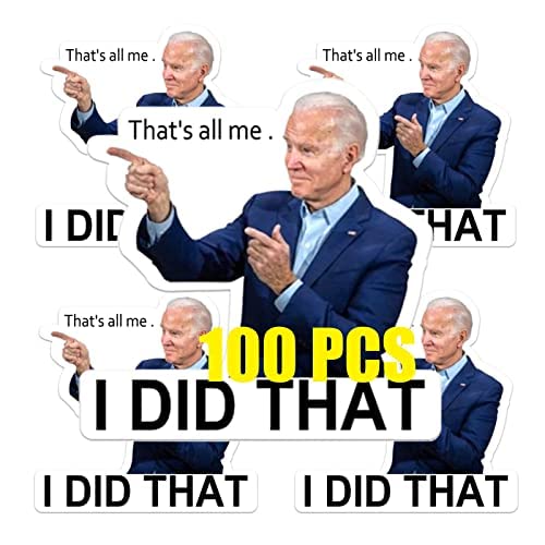 100 Pcs I Did That Biden Stickers，Joe Biden Funny Sticker，This is All I Did - Pointed to Your Left，Funny Sticker for Car Bumper Motorcycle Helmet Laptop Window (B)