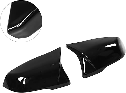 Miniatura 8 de Akozon Cubierta para espejo retrovisor, par de cubiertas de espejo retrovisor lateral izquierdo derecho negro brillante ABS espejo de puerta de