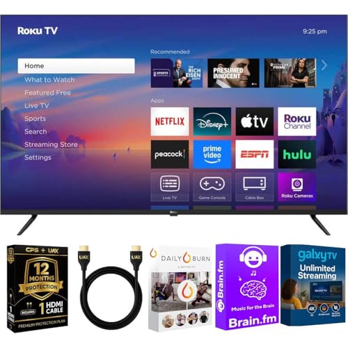 Image of Roku 50-Inch Select Series 4K UHD Smart TV - HDR, Dolby Audio, Compatible with Alexa, Voice Remote, Bluetooth Mode, w/AUX HDMI Cable, CPS 1-Year Protection Plan + Streaming kit