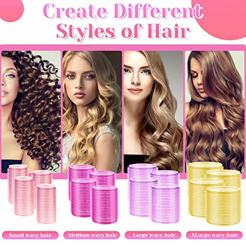 Self Grip Hair Rollers Curlers Set 36Pcs, Heatless Hair Roller Sets 4 Sizes (Jumbo, Large, Medium, Small) With Clips And Comb For Long Medium Short Thick Fine Thin Hair Volume #TOP2