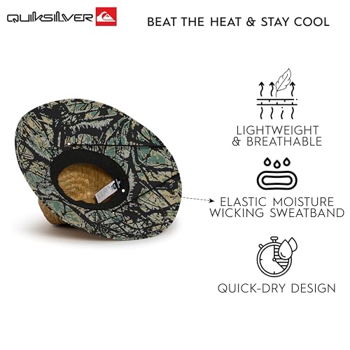 Image of Quiksilver Men's Wide Brim Outdoor Lifeguard Straw Sun Hat
