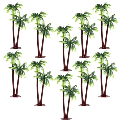 FUTUREORYY 15 Piezas de Mini Cocoteros Artificiales Grandes de 14 CM Decoración para Acuarios y Mesas de Arena Modelo de Árbol en Miniatura para Micro Paisajes y Pasteles Planta Tropical