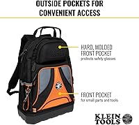 Vista 5 de Klein Tools 55421BP-14 Tool Backpack, Heavy Duty Tradesman Pro Tool Bag Organizer with 39 Pockets, Molded Bottom