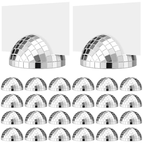 Image of Leinuosen 24 Pcs Disco Ball Place Card Holders Photo Stand
