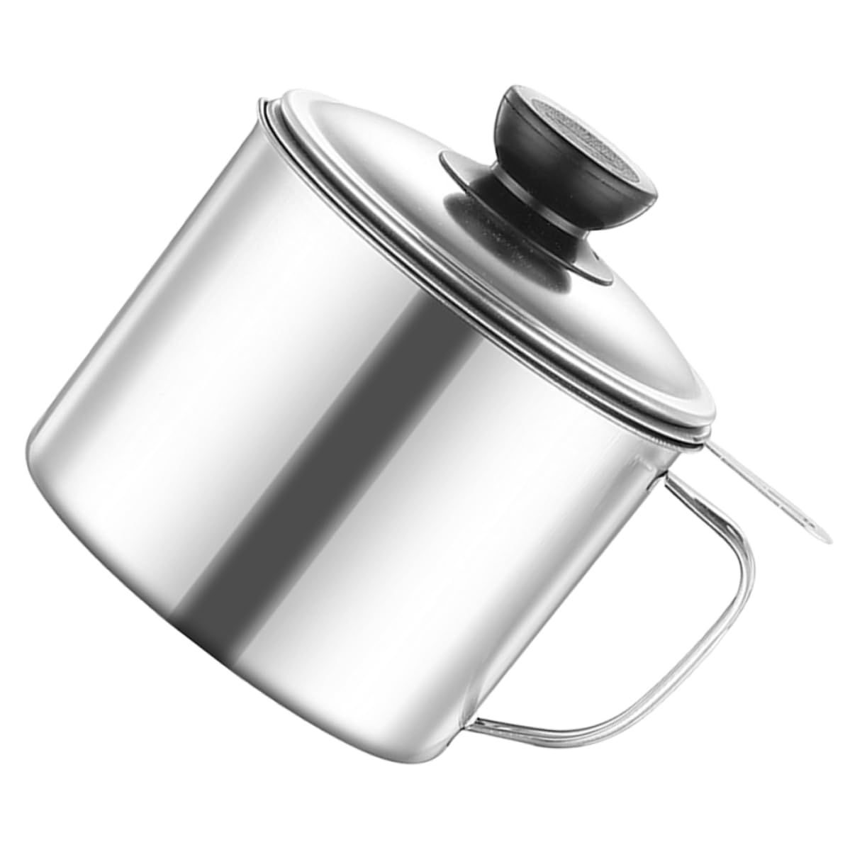 CVHfhjTG oil dispenser, Stainless Steel Grease Container with Lid and Thickened Strainer Mesh for Kitchen Cooking Splash