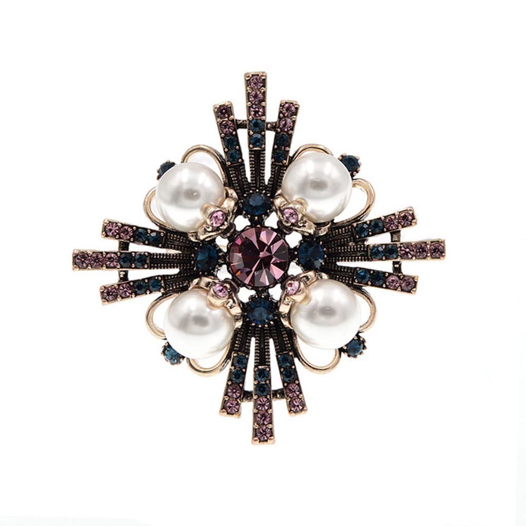 kristallbroschen für Damen, Vintage-perlennadel, winterschmuck