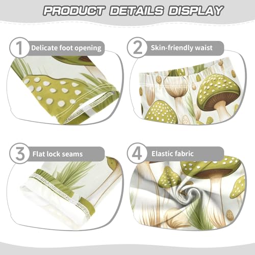 Bolaz Toddler Girls Leggings Printed Yoga Pants Leggings Greent Mushrooms for Kids3