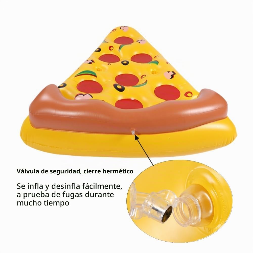 Colchoneta Piscina Adultos - Flotador Piscina Hinchables con Portavasos, Flotador Inflable Pizza Grande Flotador Hinchable de Bronceado para Piscina Playa Fiestas Verano