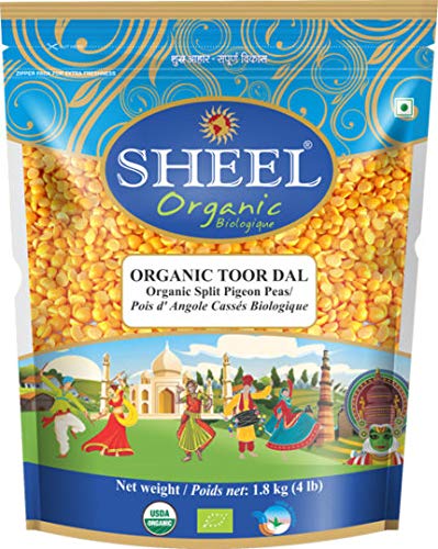 Organic Toor Dal (Split Pigeon Peas) 4lbs - 1.81kg