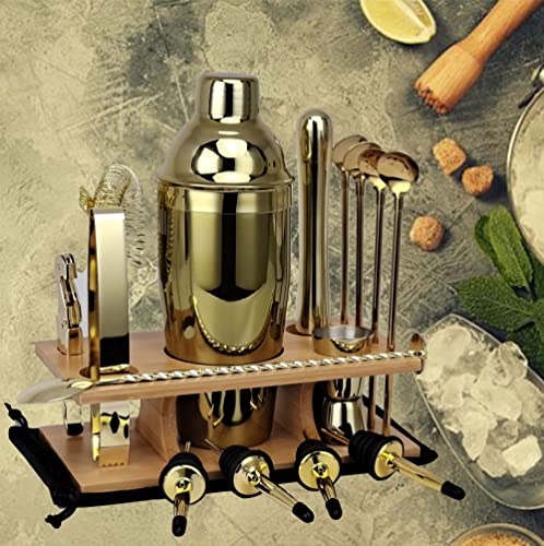 Kit de coctelera de 17 piezas con soporte y accesorios miniatura 3