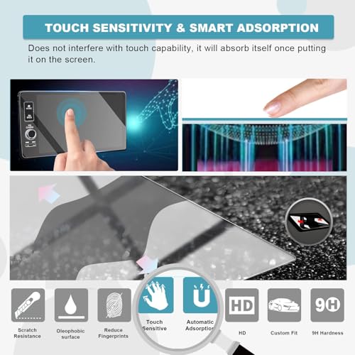 Image of CDEFG for 2025 2026 Acura ADX Screen Protector 9-Inch, Tempered Glass for 2025 2026 Acura ADX Accessories, 9H Hardness 9 inch Touchscreen Screen Cover HD (for 3-Button Knobs)