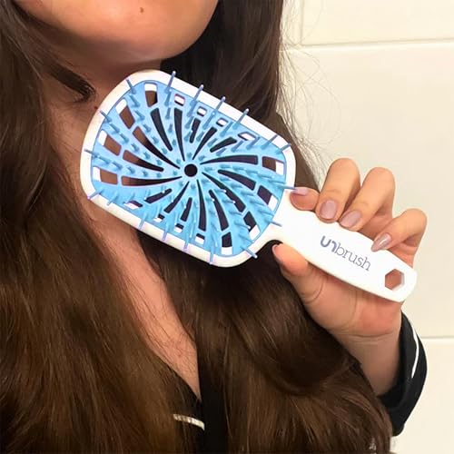 Image of FHI Heat UNbrush Plus - Curly Hair Brush for Gentle & Effective Detangling on Wet or Dry Fragile Hair Types - Detangler Brush w / 84 UltraFlex Bristles, Ultra-light, Vented, Anti Static Hairbrush
