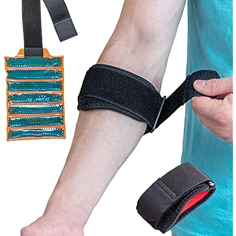 BodyMoves Tennis Elbow Arm Brace plus hot and cold ice pack Ulnar Nerve Entrapment Support Gear for Sports Daily Use Reduce Joint Pain Treat Tendonitis Bursitis Basketball gym elbow, weightlifting Cover