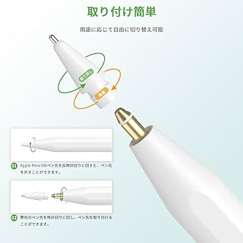 Amazon | viangs Apple Pencil用替え芯2種【POM材質2個+金属製2