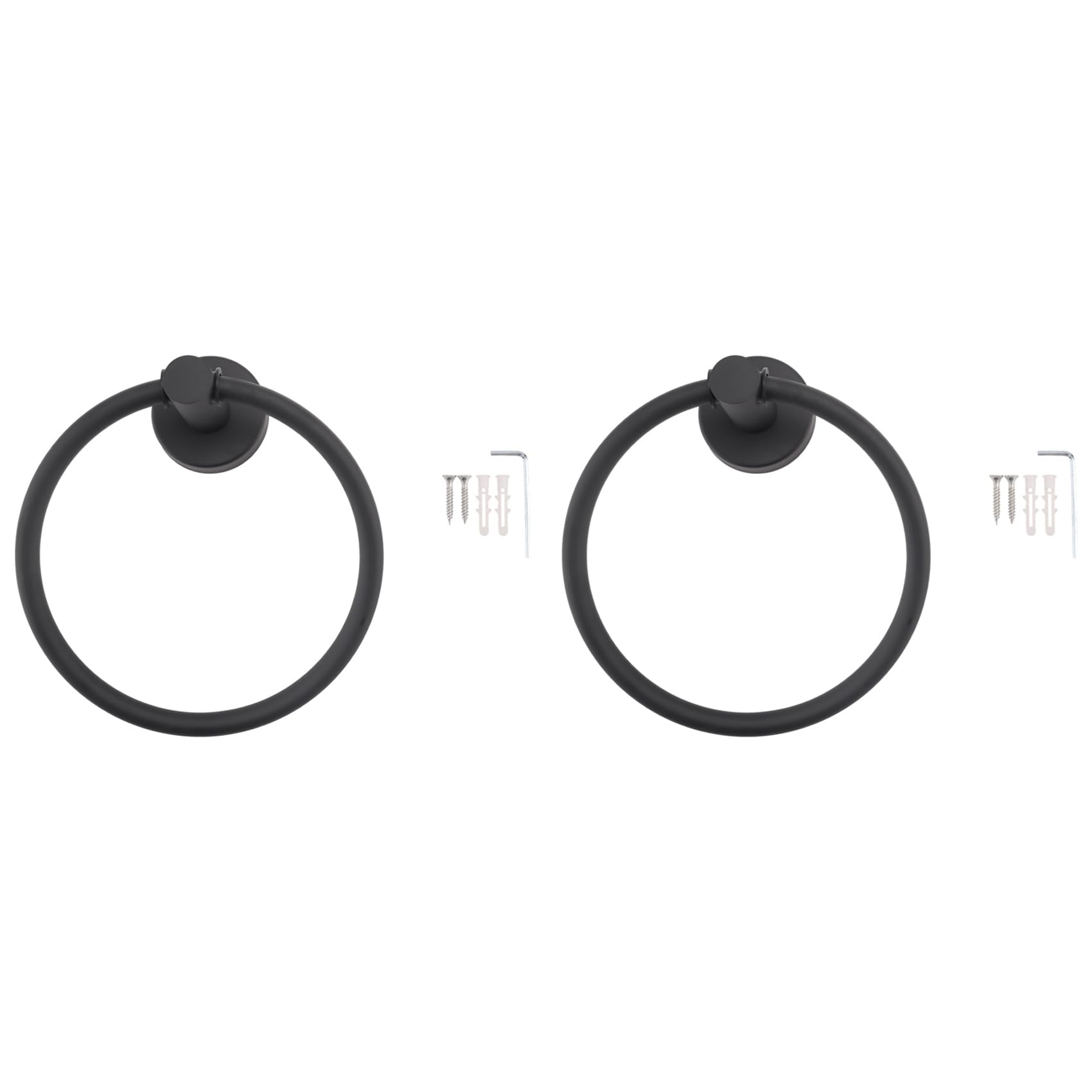 Anneau porte-serviettes en acier inoxydable 304 noir brossé haute qualité