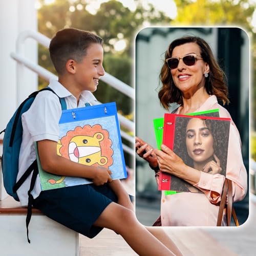 Image of WOT I 1 Inch Telescoping 3 Ring Binder 12 Pack, Expandable Flexible Binder with Customizable Front Cover & Clear Catalog Pocket,Holds 8.5 inchx11 inch Paper, Assorted Colors, School Office Supplies