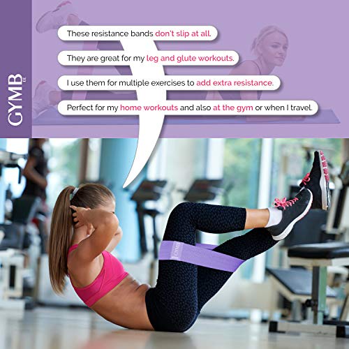 3 Fabric Resistance Bands for Legs and Butt, Loop Exercise Bands, Booty Workout Bands for Women, Glute Bands, Non Slip Squat Bands with 3 Resistant Levels, Video Included - Thumbnail 3