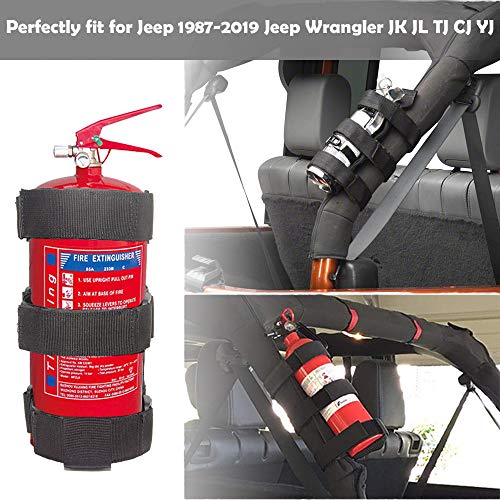 Adjustbale Roll Bar Fire Extinguisher Holder 3 lb for All Series of Jeep Wrangler Fire Extinguisher Holder,for ATV/UTV Fire Extinguisher Mount, for Jeep Bracket Fire Extinguisher Mount