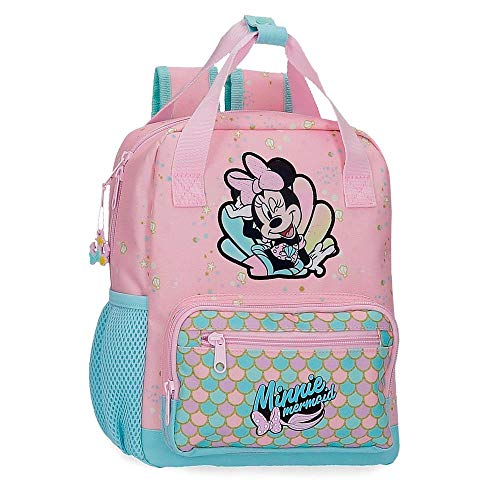 Disney Minnie Mermaid, Mochila Preescolar 28cm Niñas, Rosa (Pink), 23x28x10 Cms