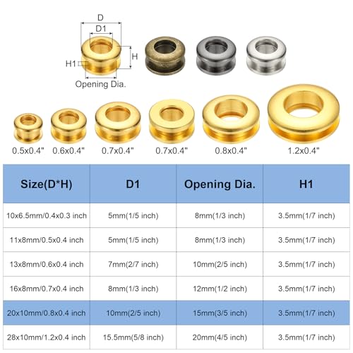 Œillets à surface arc 10mm en laiton pour loisirs créatifs