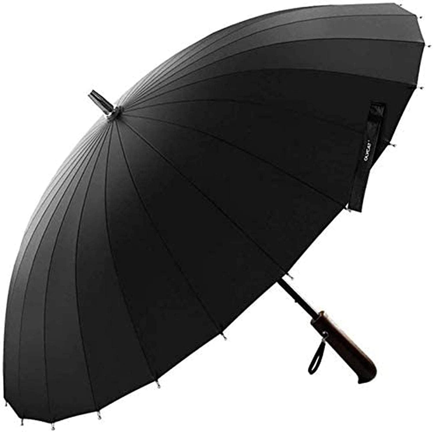 Parapluie pliant noir et grand parapluie à tige droite 24 os pour homme et femme