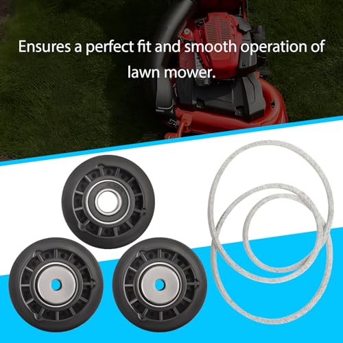 587973001 587969201 Idler Pulleys and 580364609 Belt Kit Compatible with Husqvarna/Craftsman/Poulan Pro/Jonsered/Murray/Snapper 22\" Walk Behind Lawn Mowers