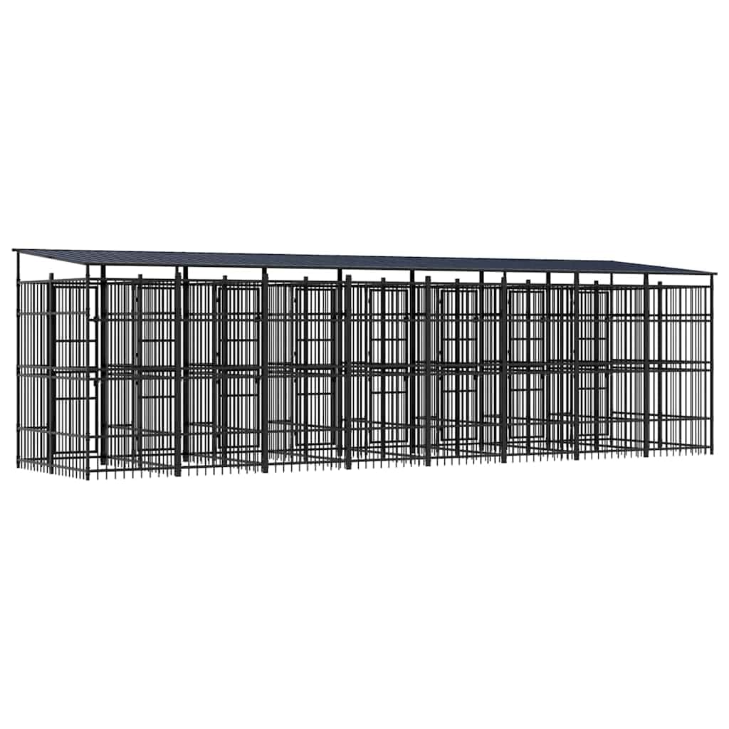 Recinto Metallo per Cani 775 cm, Nero