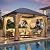 GARTOO 10’ x 13’ Upgraded Wall-Mounted Gazebo, Aluminum Outdoor Patio Lean to Gazebo Pergola with Roof, Gazebo Canopy Awnings to House for Garden, Lawn, Backyard Deck and More