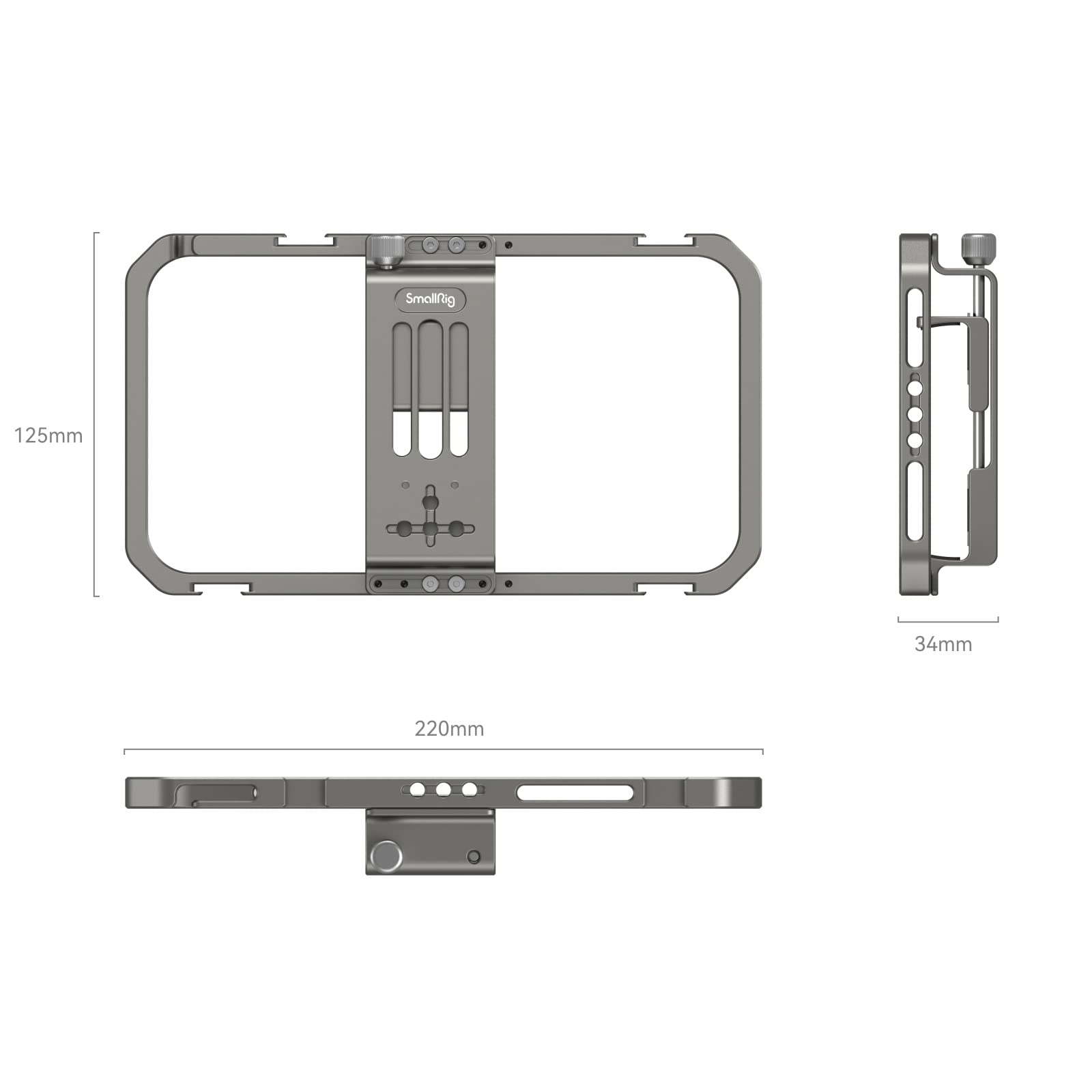 SMALLRIG Smartphone Video Rig, Fotografia Filmowanie z 2 Zimnymi Stopkami Uchwyt w Por?czny Stabilizator Wideo do Projektora Wideo Videomaker dla iPhone 16 Pro Max Series dla Samsung -2791B