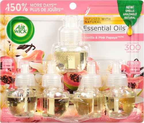 Image of Air Wick Scented Oils 0+5 Vanilla & Pink Papaya,(Pack of 2)