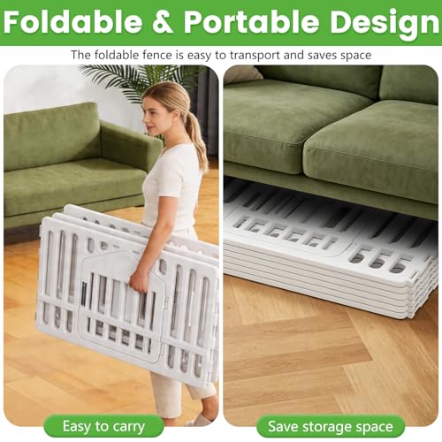 Image of BestPet 24 Inch Dog Playpen, 6-Panel Plastic Pet Playpen with Door, Indoor Puppy Exercise Pen, Large Space Dog Fence for Small Medium Dogs, No Assembly Required, White