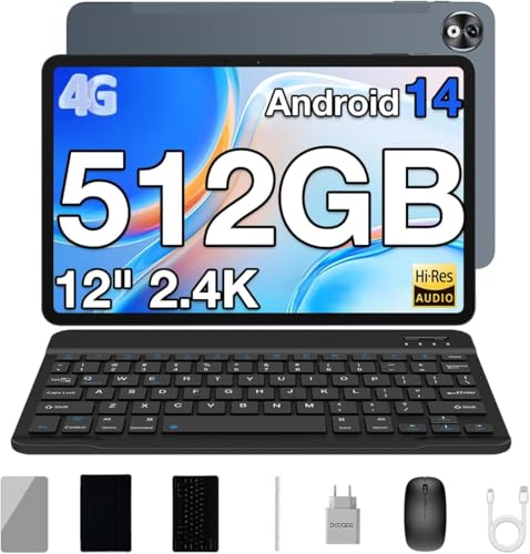 DOOGEE T40 Pro Tablet 12 Pulgadas, 10800mAh y Helio G99, Con Teclado y Lápiz, 20GB RAM + 512GB ROM...