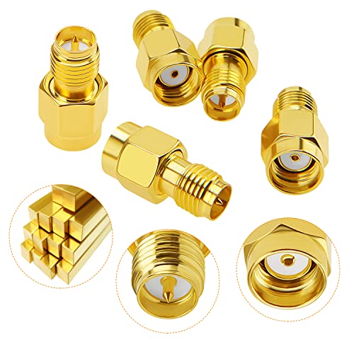 5 PCS RP-SMA Male to RP-SMA Female Adaptor, KUOQIY SMA Coaxial Coax Adapter Connector, for WiFi Antenna FPV, Goggles, Router - Image 3