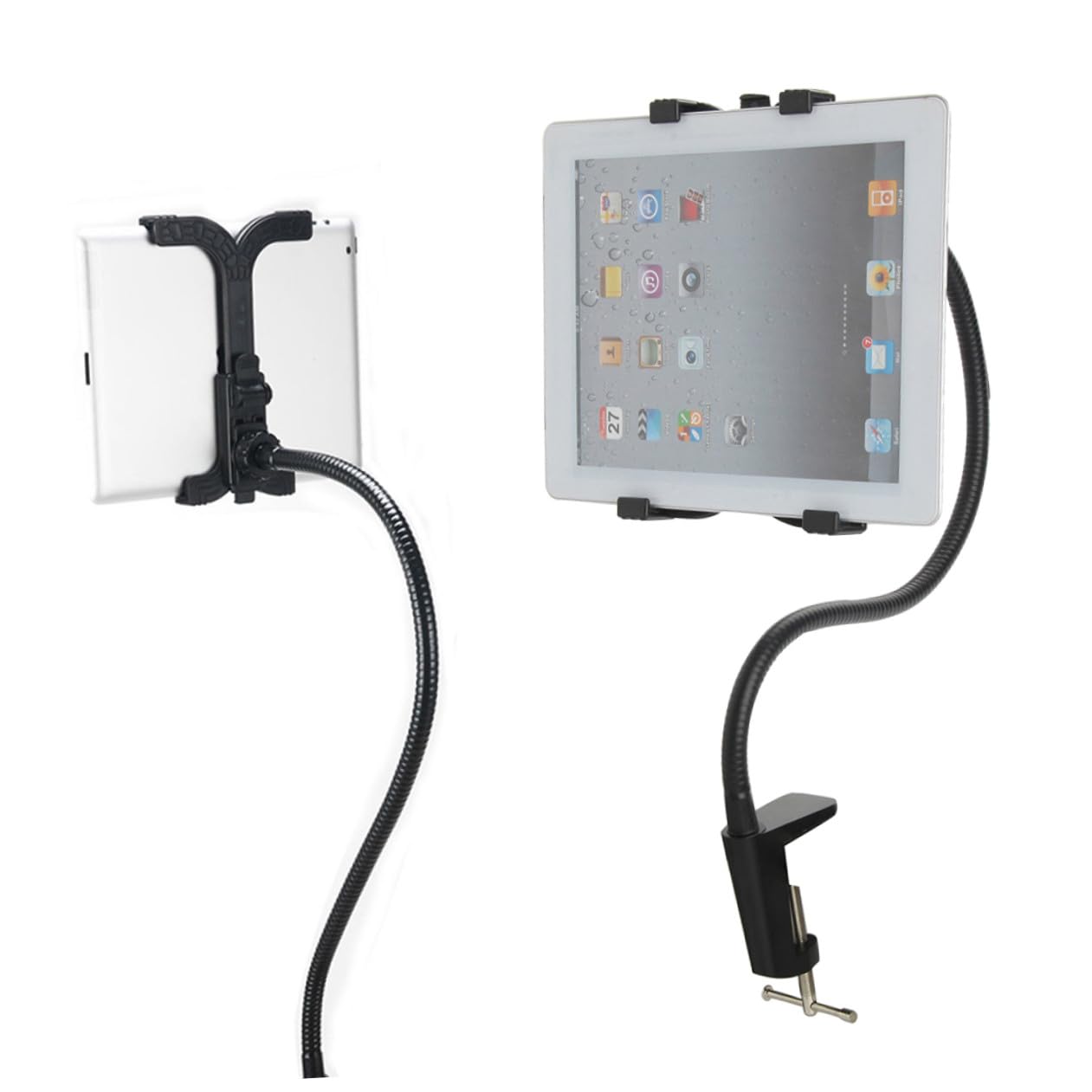 SHINEOFI Soporte para Teléfono Móvil de Brazo Largo Flexible Negro | Plástico y Aleación de Aluminio, para Smartphone y Tablet Pc, Uso en Cama y Escritorio