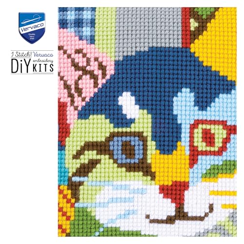 Kit de coussin au point de croix chat moderne pour s'initier facilement à la broderie - 6