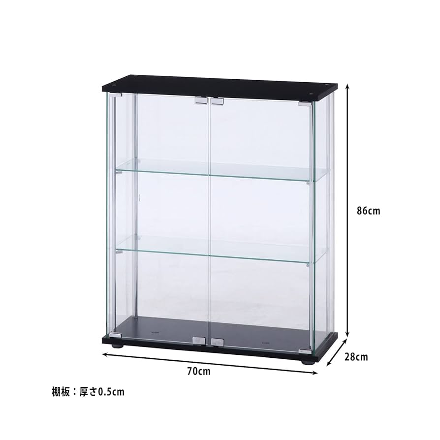【新品】コレクションケース ガラス フィギュアケース 3段スリム 棚 ブラック Amazon.co.jp: 不二貿易 コレクションケース フィギュアケース 3