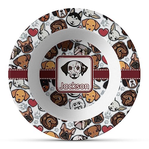 Personalized Dog Faces Plastic Bowl - Microwave Safe - Composite Polymer